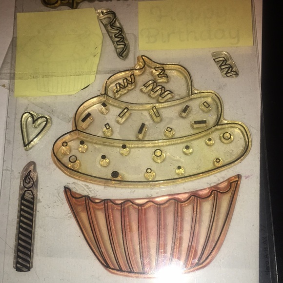 $4 sale💞 Hand stamped card with Cupcake stamp set! -8 clear stamps - Picture 4 of 8